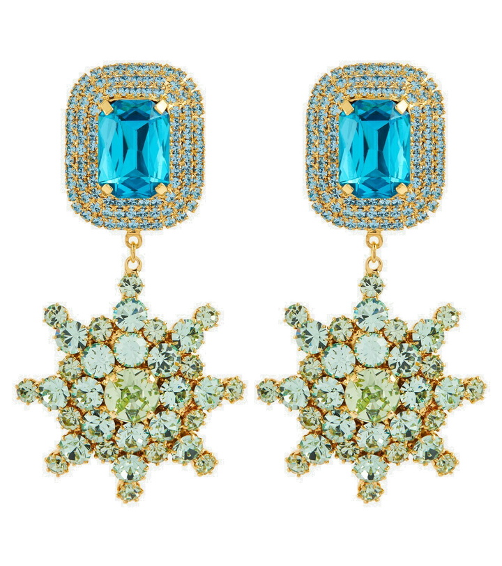 Photo: Magda Butrym Starbust drop brass and crystals pendant earrings