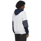 adidas Originals Grey and Blue Baseball Hoodie