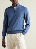 Canali - Cotton Half-Zip Sweater - Blue