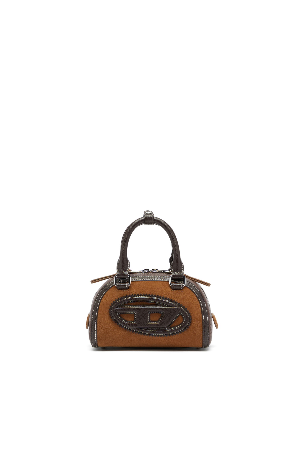 Diesel 1DR Dome - Small bowling bag in suede and grainy PU - Crossbody Bags - Woman -