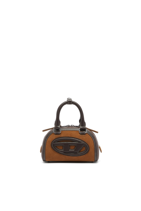 Photo: Diesel 1DR Dome - Small bowling bag in suede and grainy PU - Crossbody Bags - Woman -