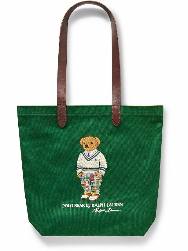 Photo: Polo Ralph Lauren - Medium Leather-Trimmed Logo-Embroidered Canvas Tote Bag