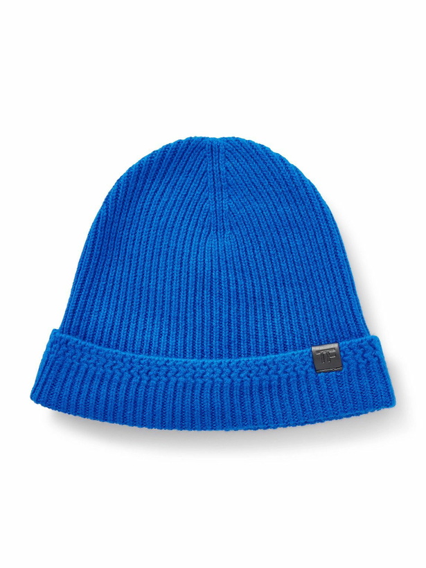 Photo: TOM FORD - Ribbed Cashmere Beanie - Blue