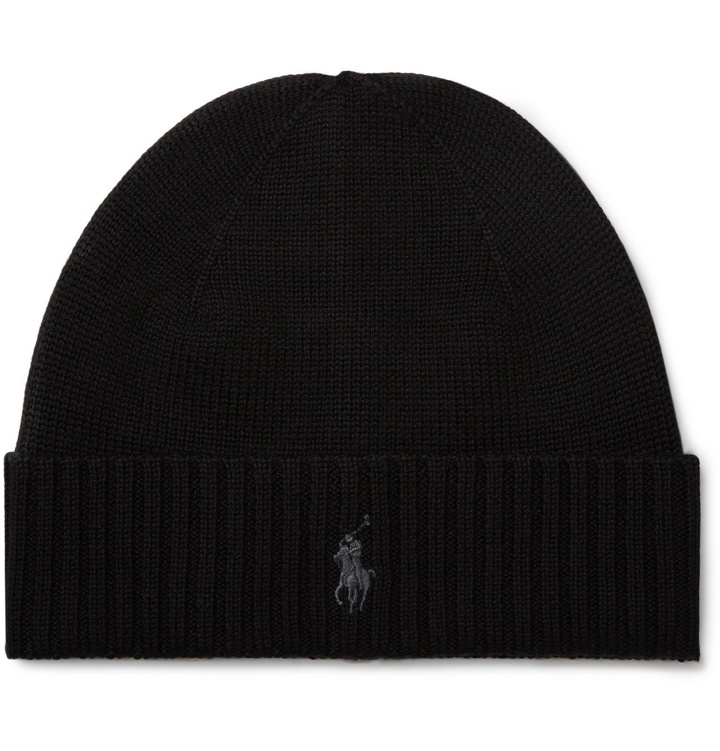 Photo: Polo Ralph Lauren - Logo-Embroidered Merino Wool Beanie - Black