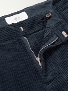 Mr P. - Straight-Leg Garment-Dyed Cotton-Corduroy Trousers - Blue