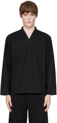 LEMAIRE Black V-Neck Top