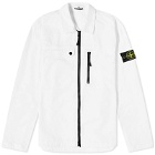 Stone Island Men's Supima Cotton Twill Stretch-TC Zip Shirt Jacket in White