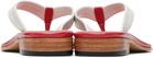 Martiniano White & Red Leather Flip-Flops