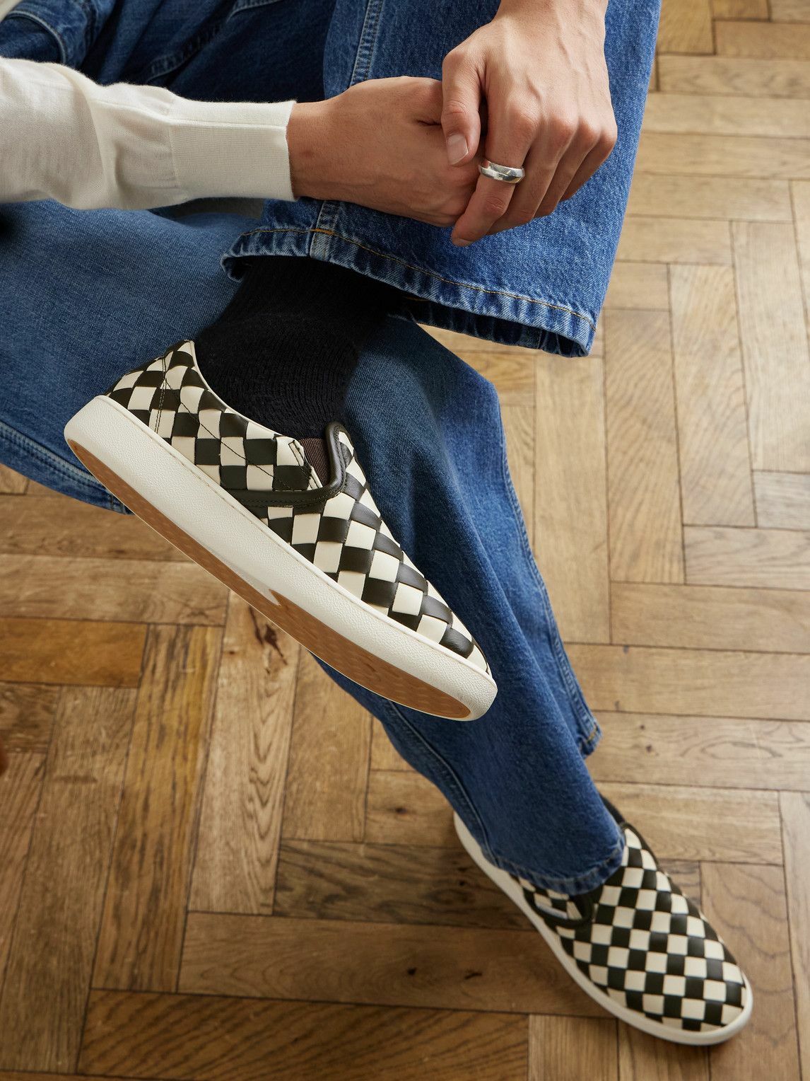Bottega Veneta - Sawyer Two-Tone Intrecciato Leather Slip-On