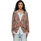 R13 Red Printed Boyfriend Cardigan