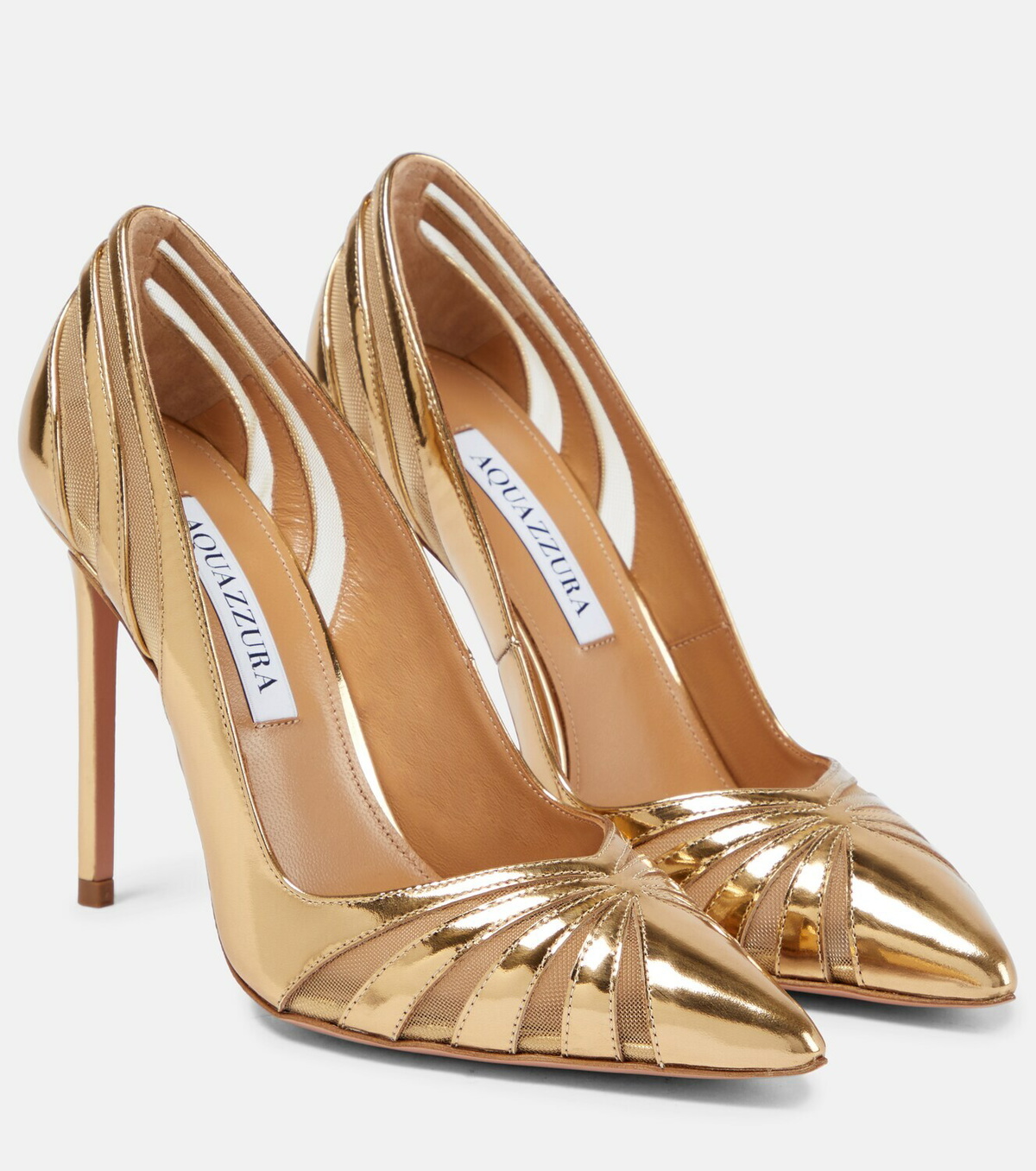 あぶさん105.106.107 Aquazzura The Spy 105 metallic leather pumps Aquazzura