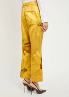 Tory Burch Printed Satin Trousers Yellow