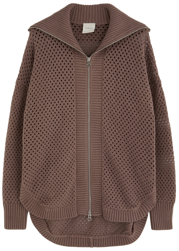 Photo: Varley Finn Open-knit Cotton Jacket Brown