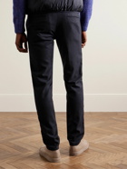 Incotex - Tapered Virgin Wool-Blend Felt Trousers - Blue