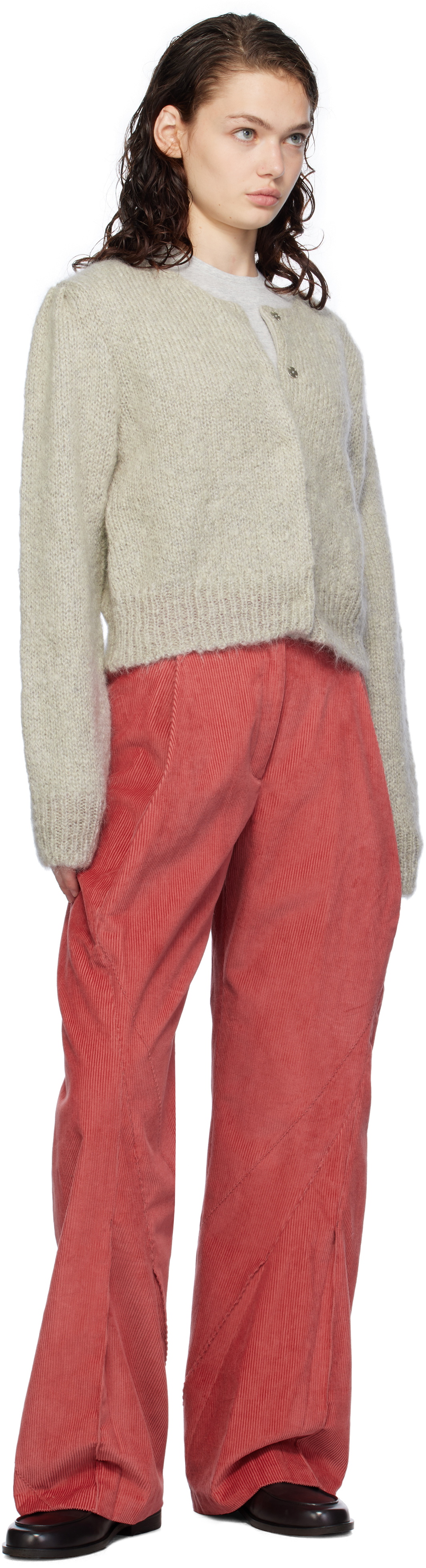 AMOMENTO Gray New Grandma Cardigan
