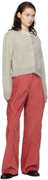 AMOMENTO Gray New Grandma Cardigan