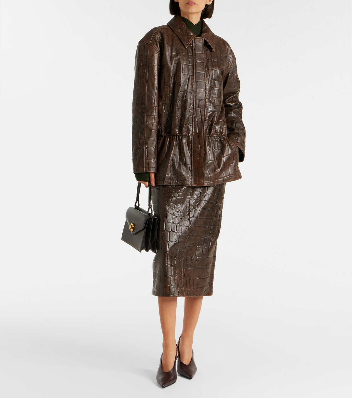 Emilia Wickstead Norcutt croc-effect leather jacket