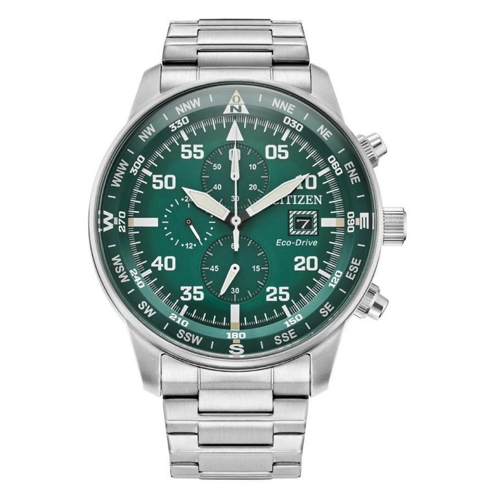Photo: Citizen Eco-Drive Chronograph Green Dial Mens Watch CA0699-59X