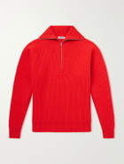 Jil Sander - Ribbed Wool Zip-Up Sweater - Red