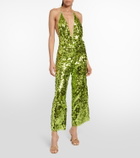 Oséree Sequined halterneck swimsuit