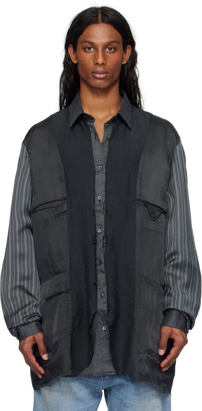 Photo: Maison Margiela Gray Patchwork Inside-Out Reversible Jacket