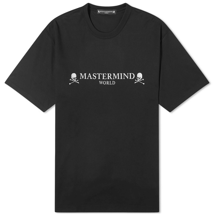 Photo: MASTERMIND WORLD Men's Embroidered Skull Logo T-Shirt in Black
