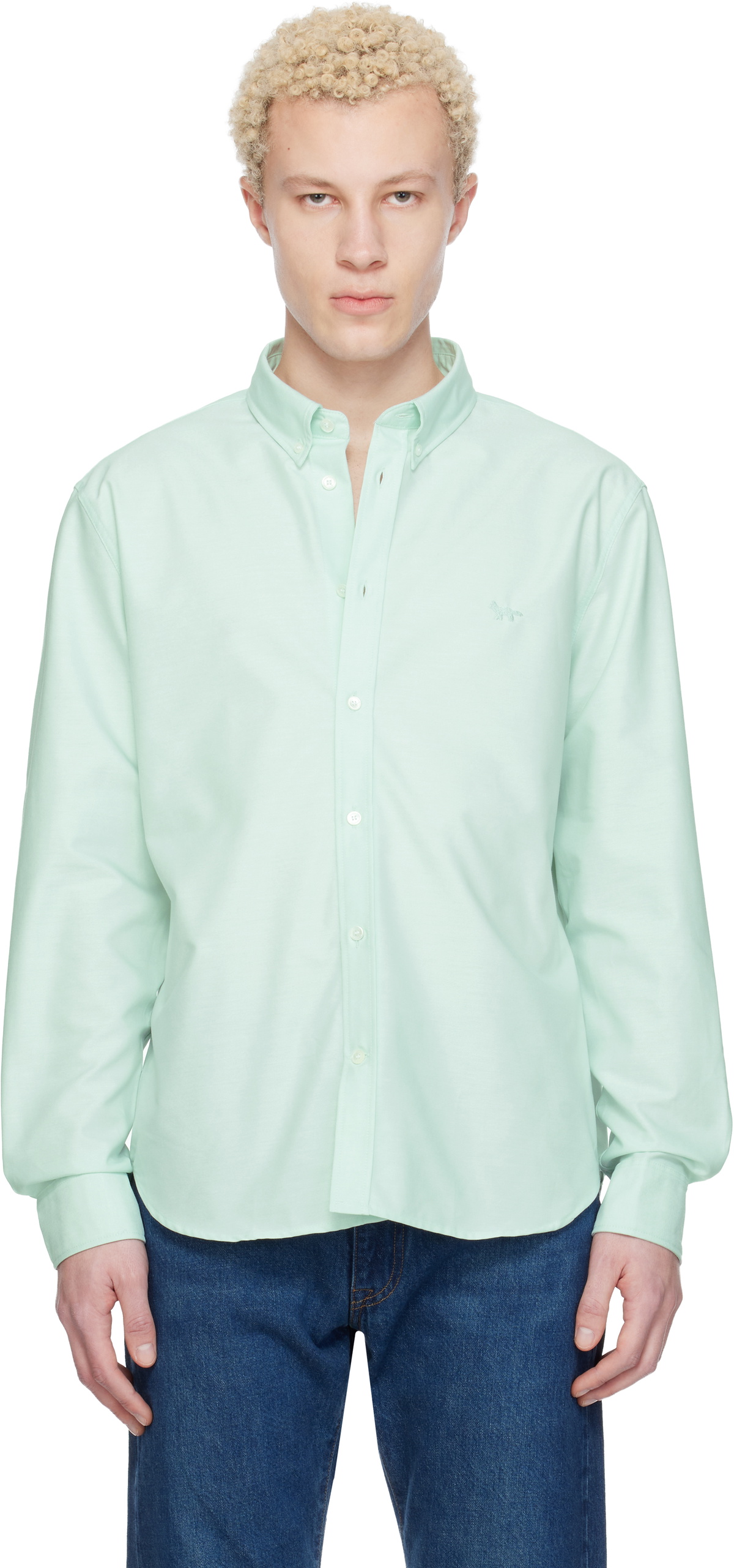 Maison Kitsuné Green Profile Fox Casual Shirt