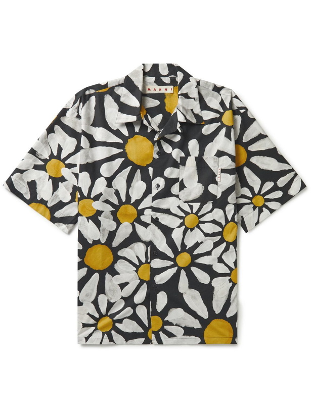 Photo: Marni - Euphoria Camp-Collar Floral-Print Cotton-Poplin Shirt - Black