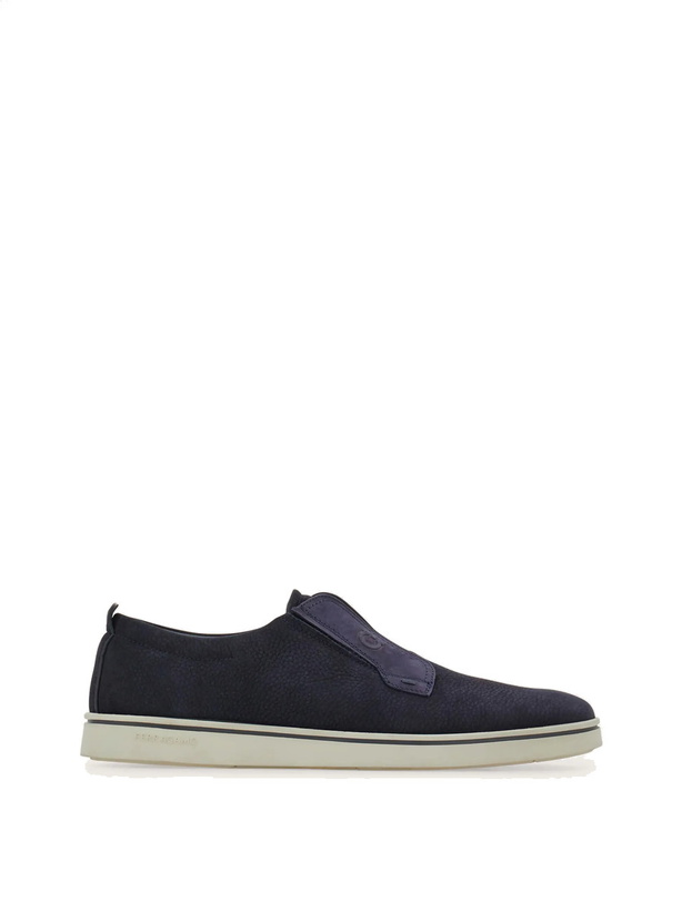 Photo: Ferragamo Mens Derby slip-on in Blue