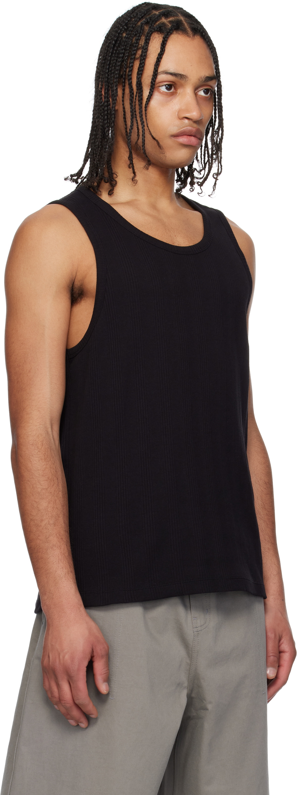 COOR Black Scoop-Neck Ribbed Tank Top