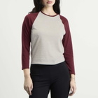 Good American Women's Raglan T-Shirt in Vintage Grey