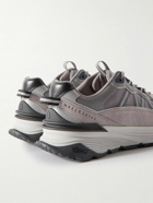 Moncler - Lite Runner Leather and Mesh Sneakers - Gray