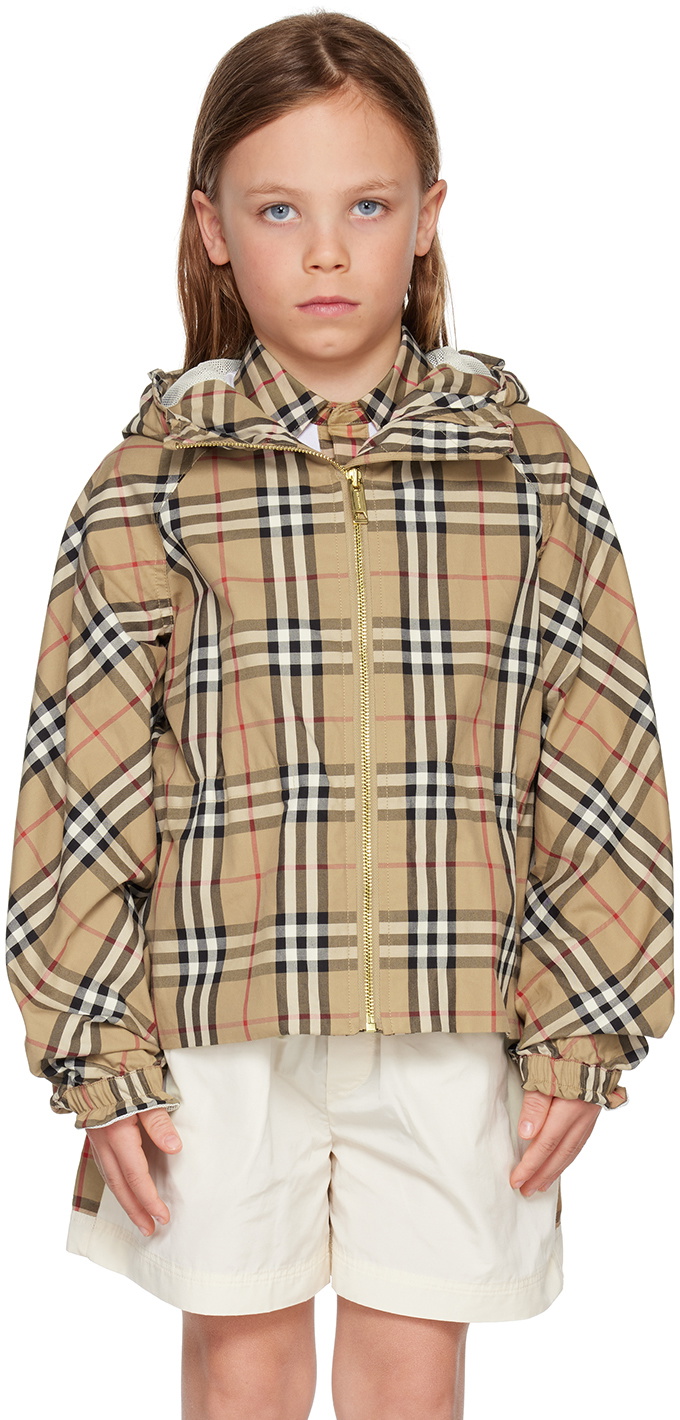 Burberry Kids Beige Vintage Check Jacket Burberry