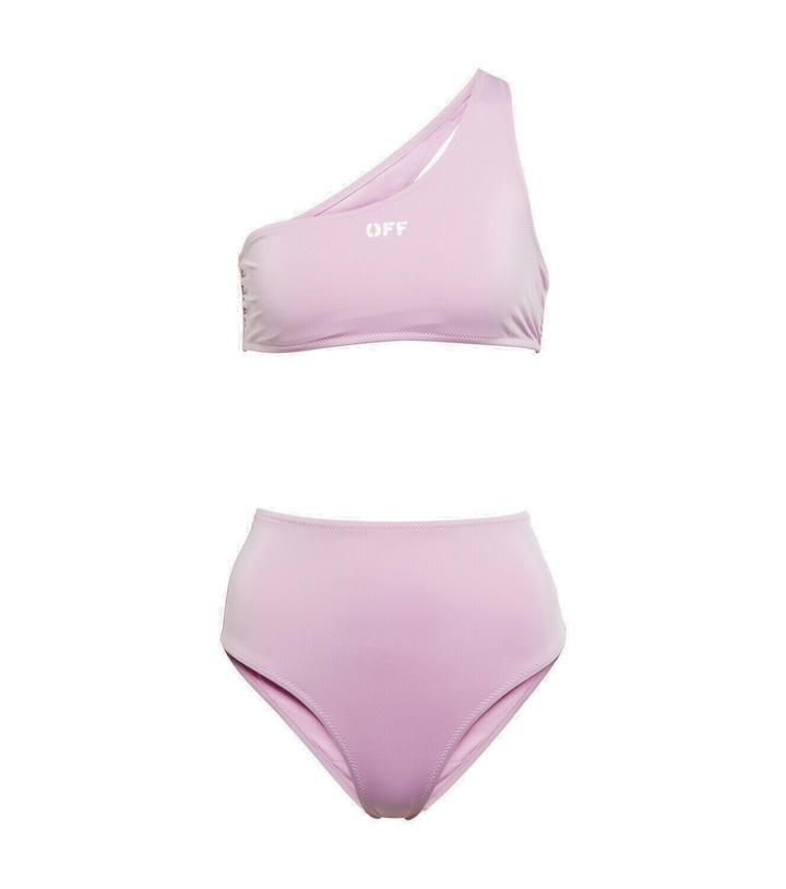Photo: Off-White - Logo one-shoulder bikini