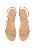 MC2 Saint Barth Flat Ring Sandals With Lilac Rhinestones