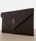 Saint Laurent Paris Cassandre leather clutch