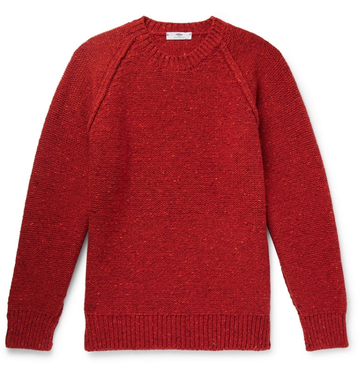 Photo: Inis Meáin - Donegal Merino Wool and Cashmere-Blend Sweater - Burgundy