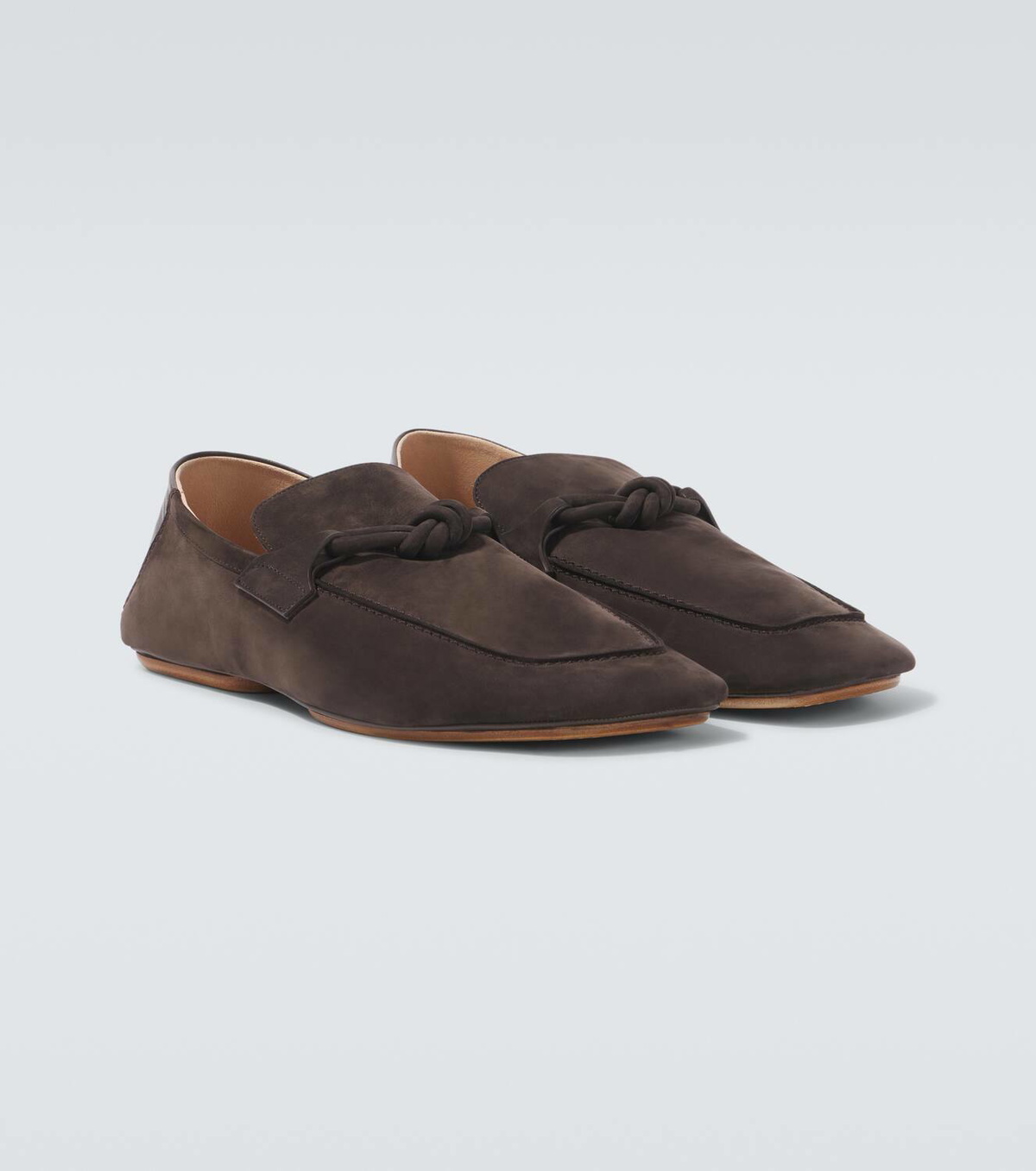 Bottega Veneta Dark Brown Woven Suede Penny Loafers Bottega Veneta Woven suede loafers - Brown - Men|308160VFCA12006 main image 3