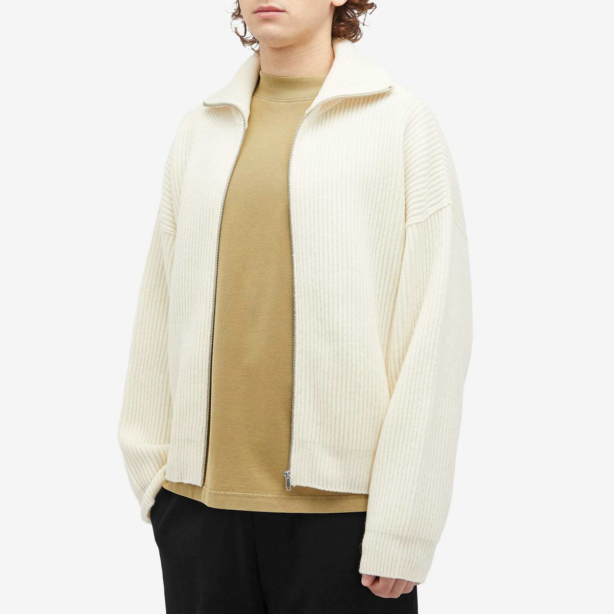 66° North Men's Vonarstraeti Zip Cardigan in Off White