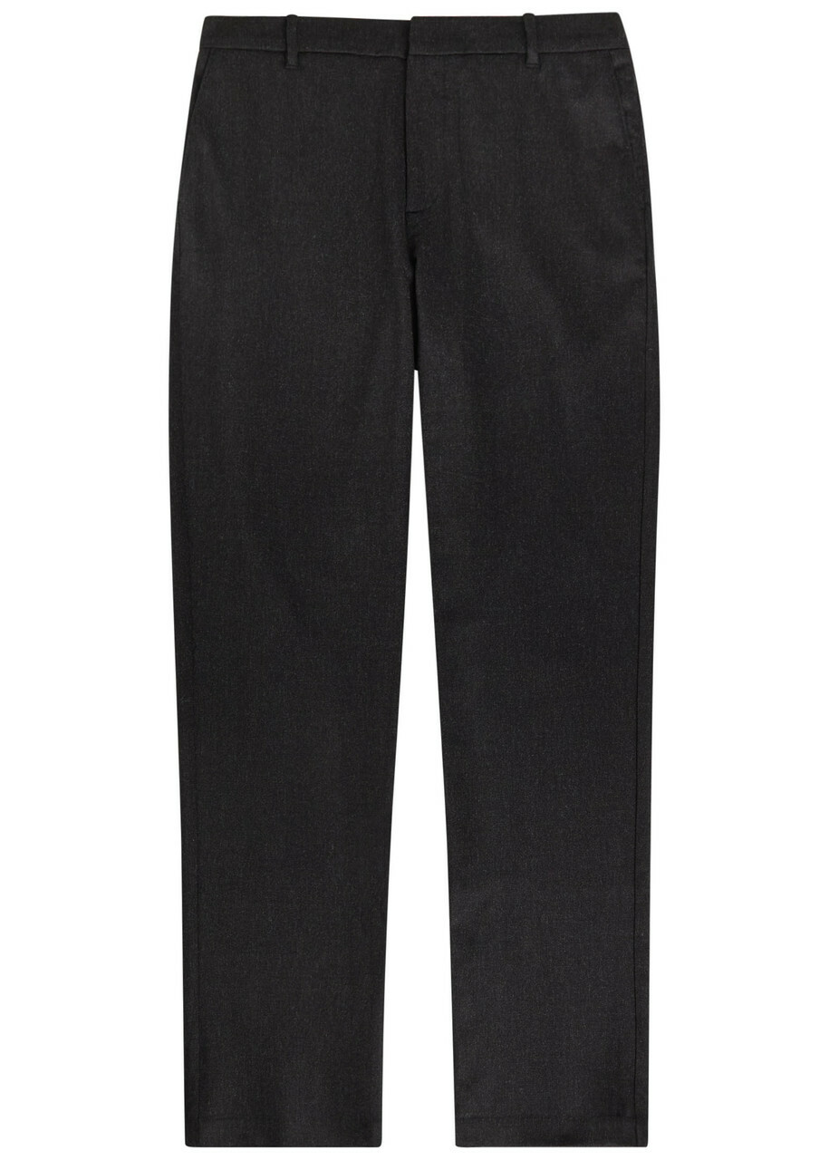 Sunspel Tapered-leg Wool and Cashmere-blend Trousers Charcoal