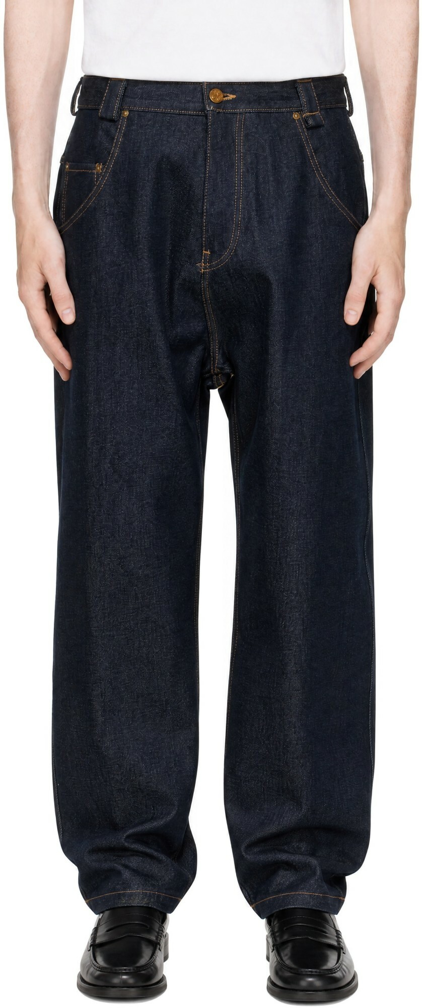 WILLY CHAVARRIA Navy 'True Bad Boy' Denim Jeans