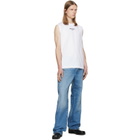 BALMAIN White 'Balmain Paris' Embroidered Tank Top