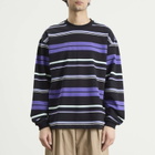 BEAMS Men's Multi Stripe Long Sleeve T-Shirt in Black