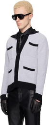 Ernest W. Baker Gray Four Pocket Boucle Cardigan
