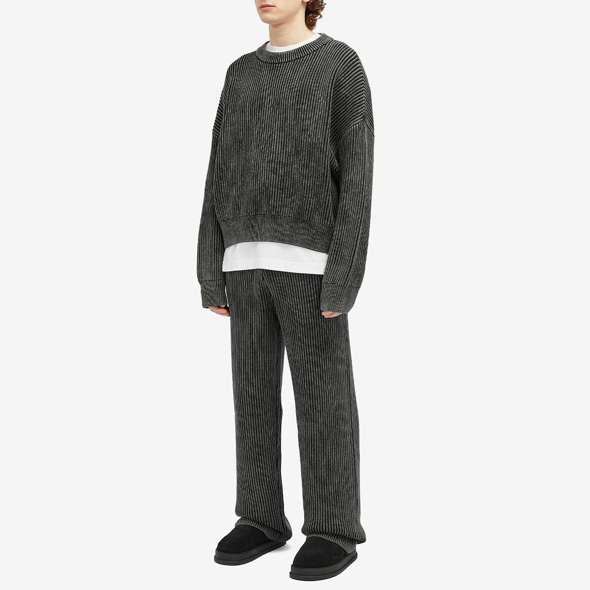 Cole Buxton Men's Acid Wash Knit Sweatpants in Black Cole Buxton