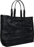 Dolce&Gabbana Black Woven Mesh & Calfskin Shopper Tote