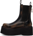 R13 Black Double Stack Smudge Chelsea Boots