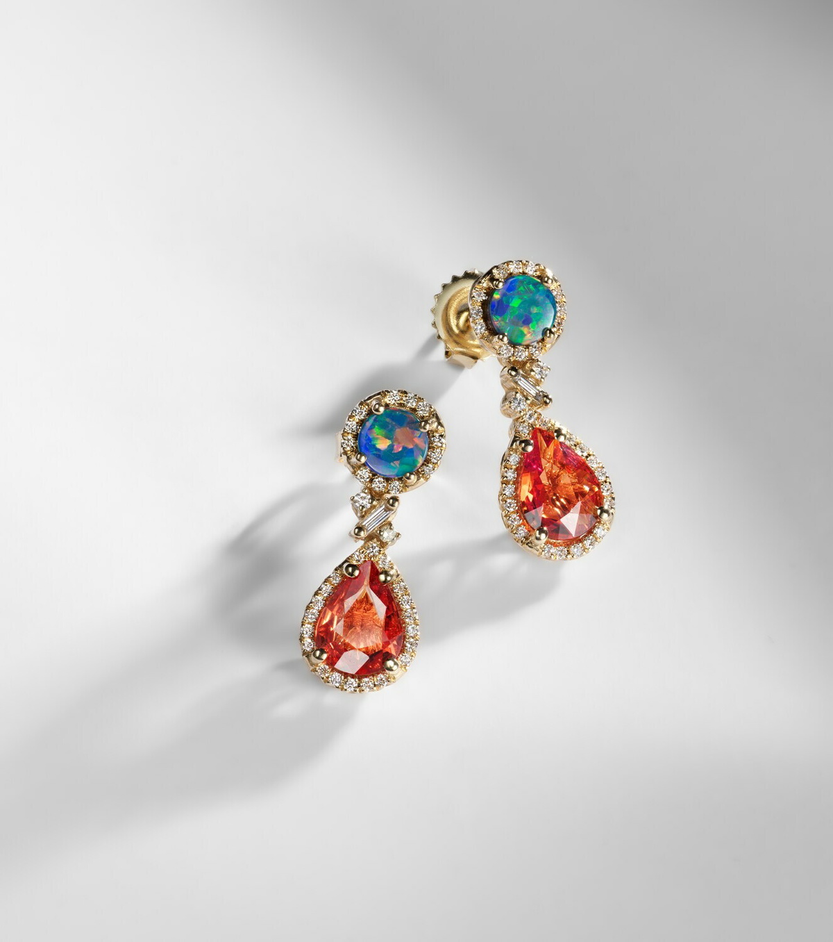 Suzanne Kalan Doublet 18kt gold drop earrings with gemstones