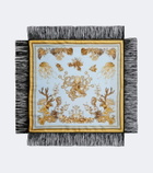 La DoubleJ Fringed printed silk twill scarf