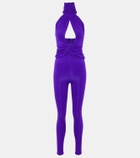 Magda Butrym Gathered halterneck jersey jumpsuit